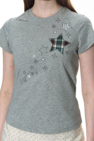 Star Patch Embroidered Short-Sleeve T-Shirt