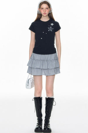 Star Patch Embroidered Short-Sleeve T-Shirt