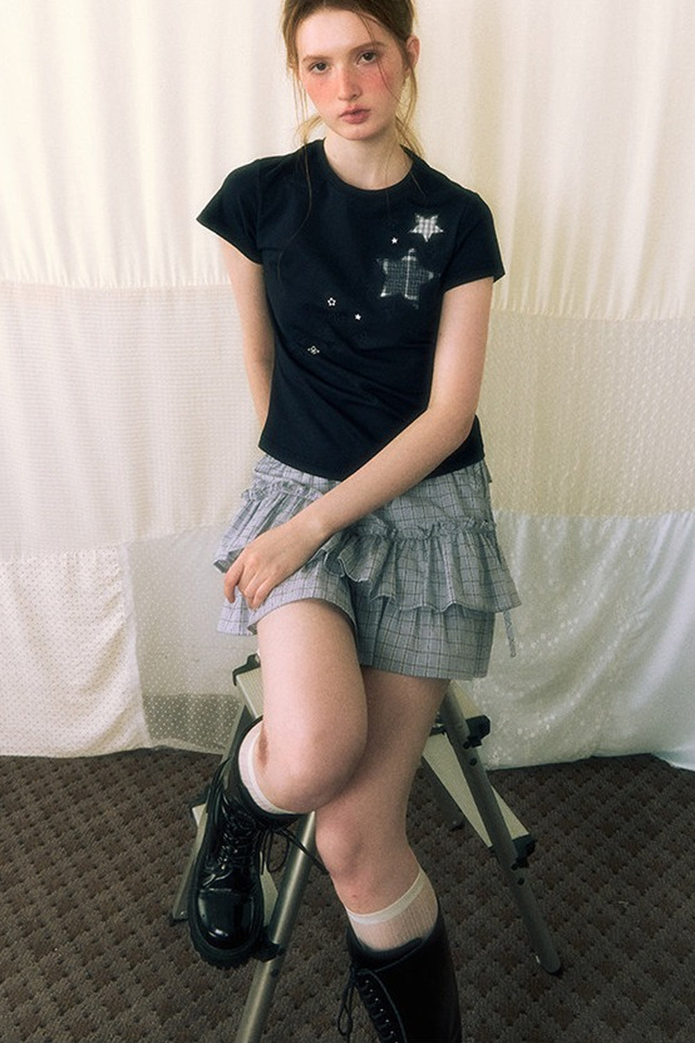Star Patch Embroidered Short-Sleeve T-Shirt