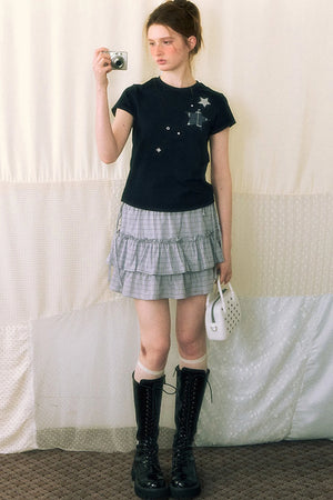 Star Patch Embroidered Short-Sleeve T-Shirt