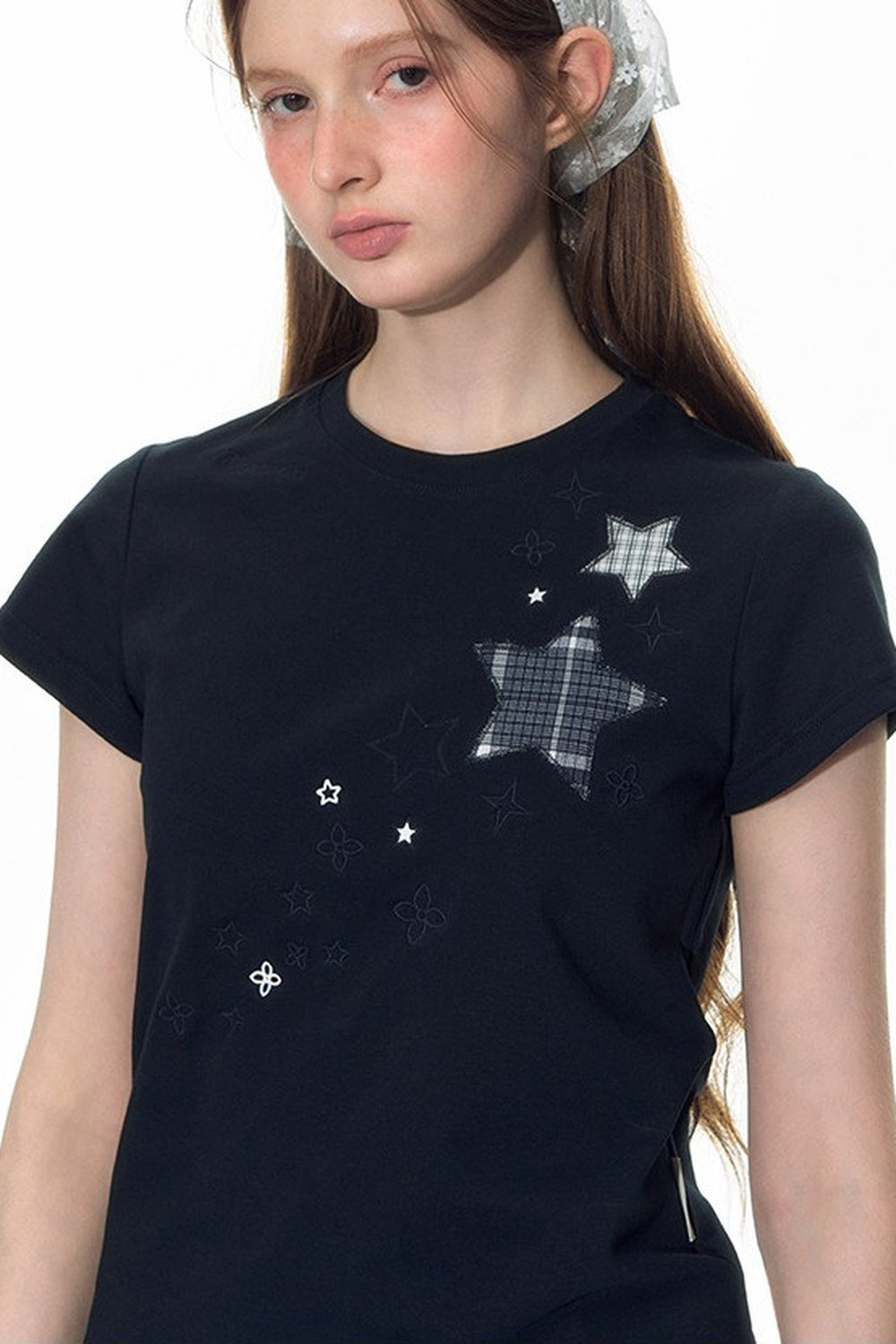 Star Patch Embroidered Short-Sleeve T-Shirt