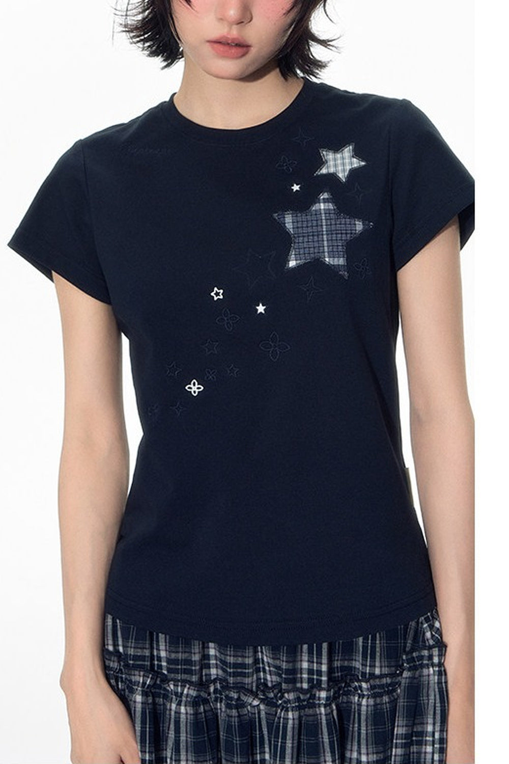 Star Patch Embroidered Short-Sleeve T-Shirt