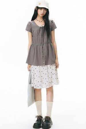 Star Print Fishtail Skirt