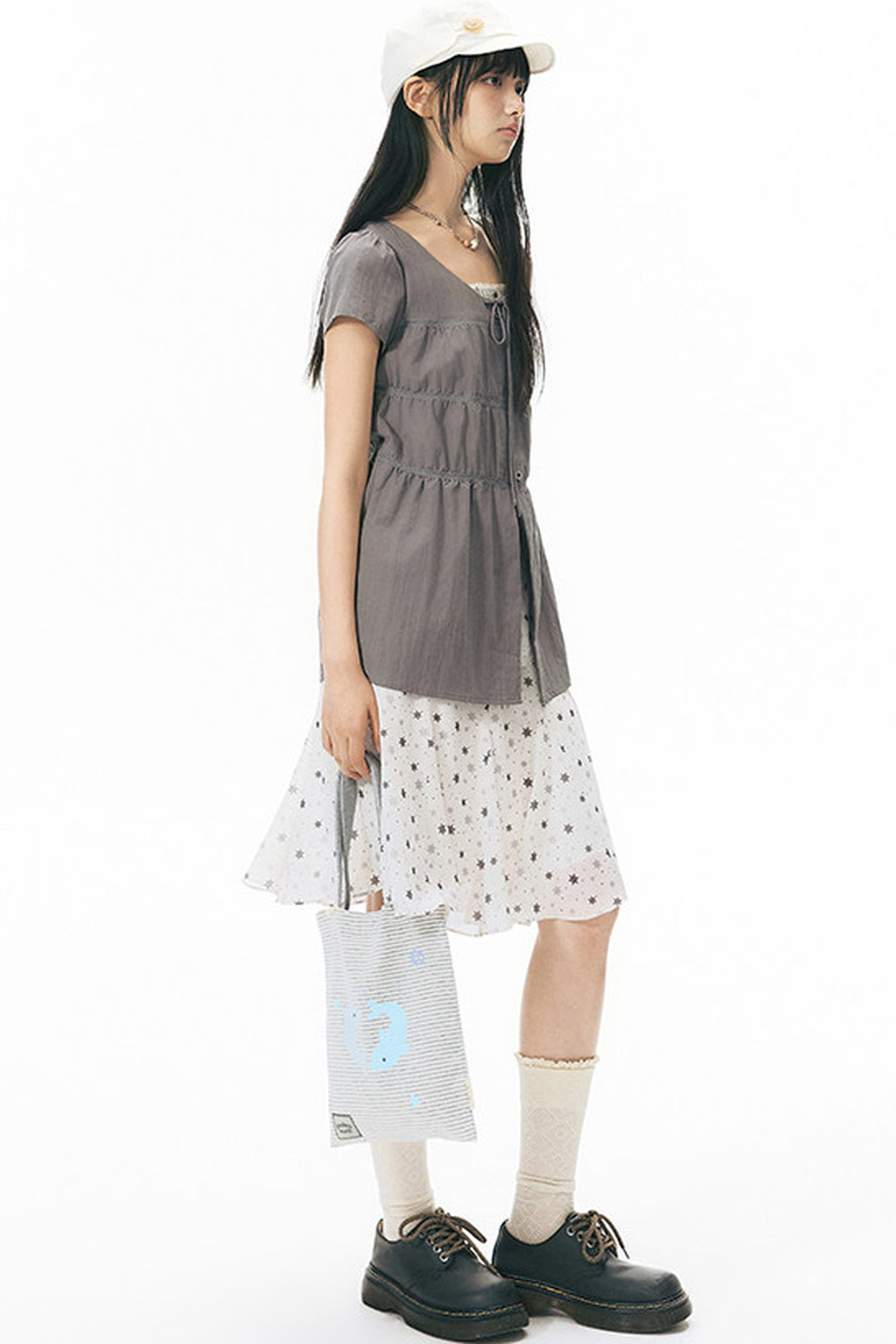 Star Print Fishtail Skirt