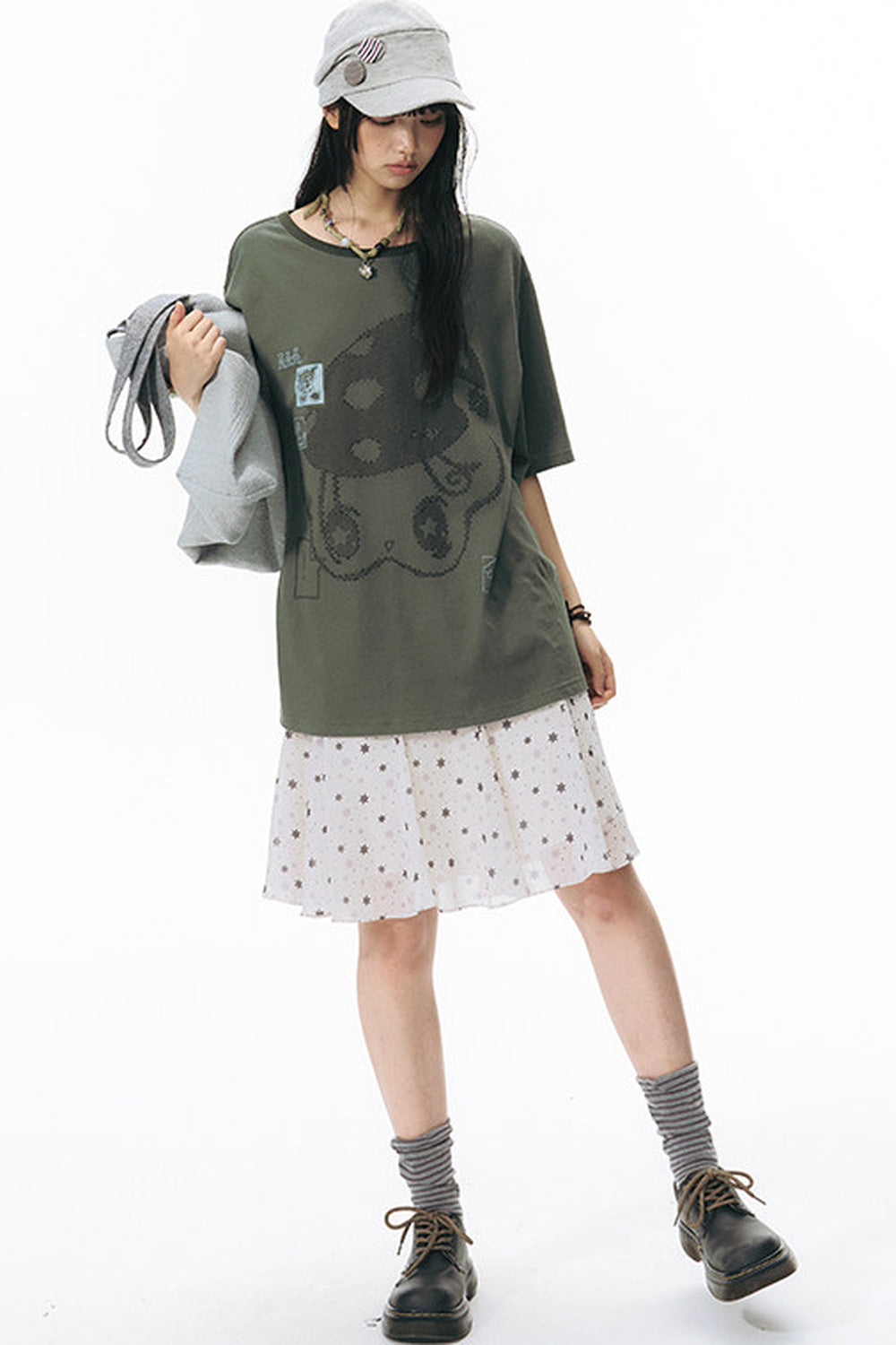 Star Print Fishtail Skirt