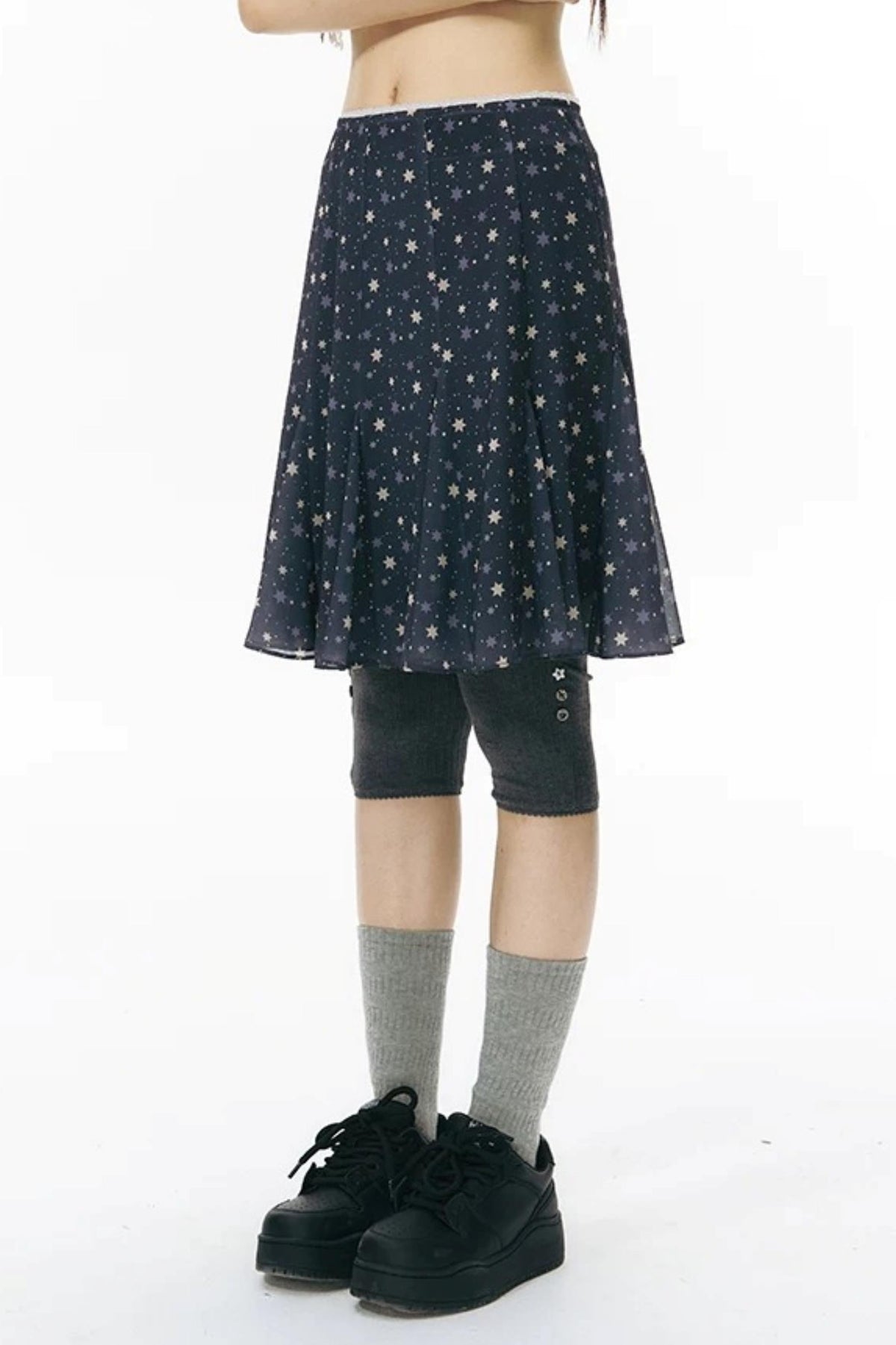 Star Print Fishtail Skirt