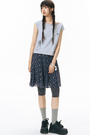 Star Print Fishtail Skirt