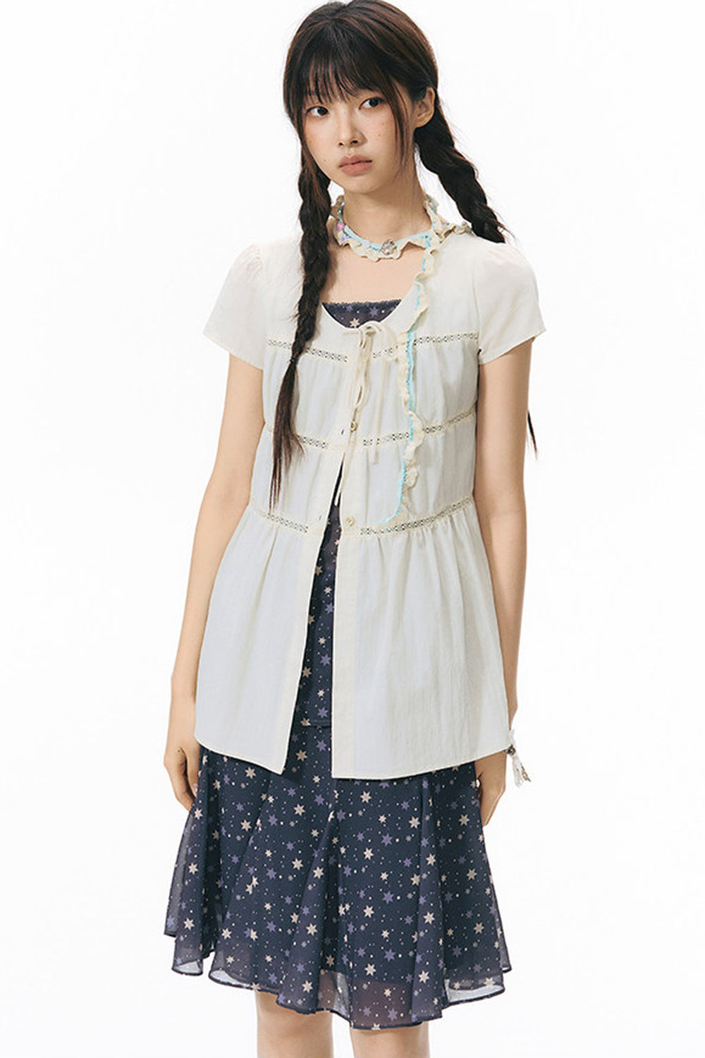 Star Print Fishtail Skirt