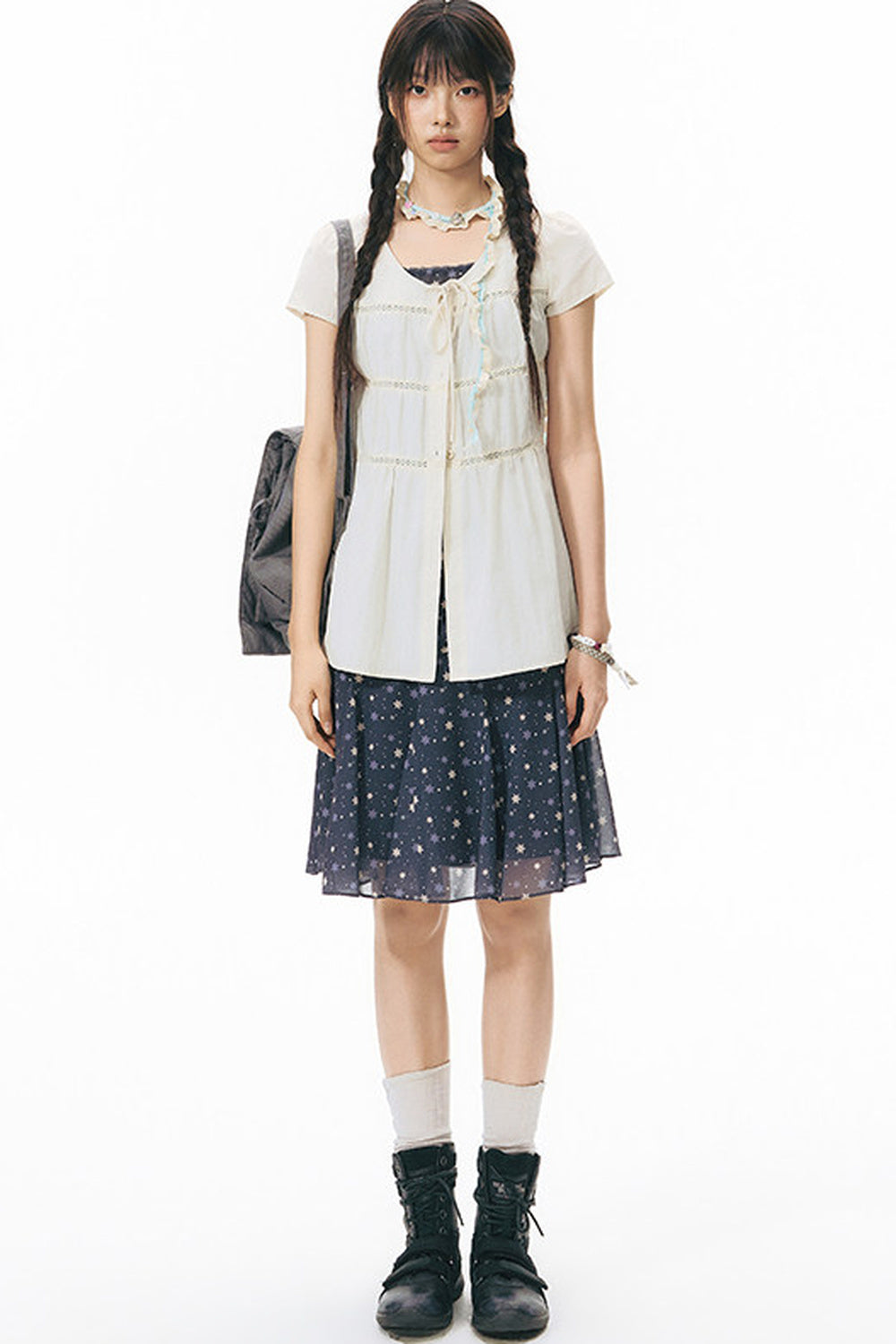 Star Print Fishtail Skirt