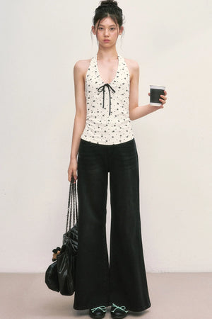 Star Print Halter Top