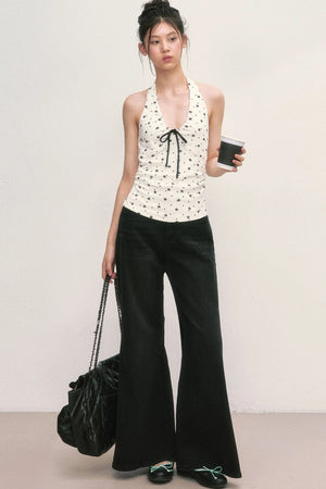 Star Print Halter Top