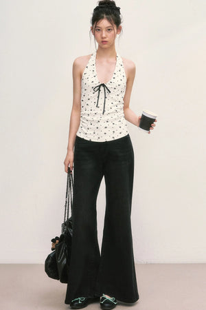 Star Print Halter Top