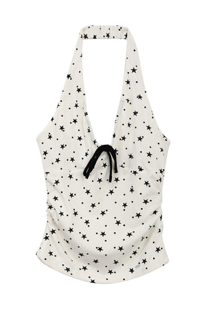 Star Print Halter Top
