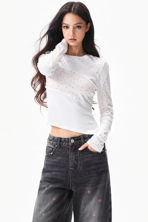 Star Print Knitted Top