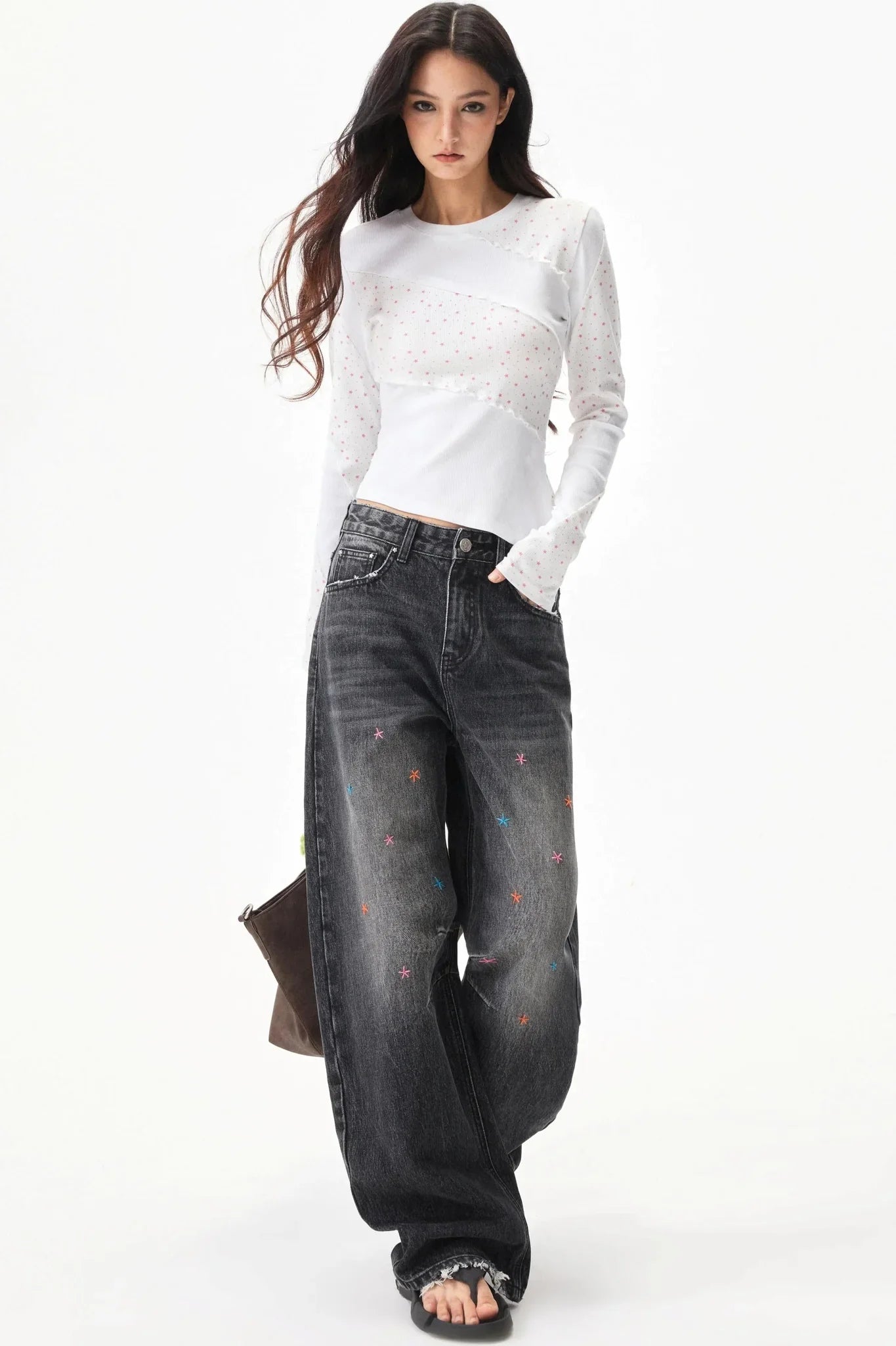 Star Print Knitted Top