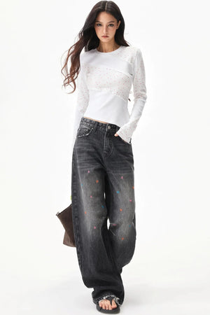 Star Print Knitted Top