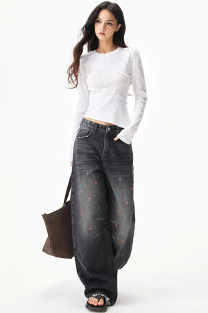 Star Print Knitted Top