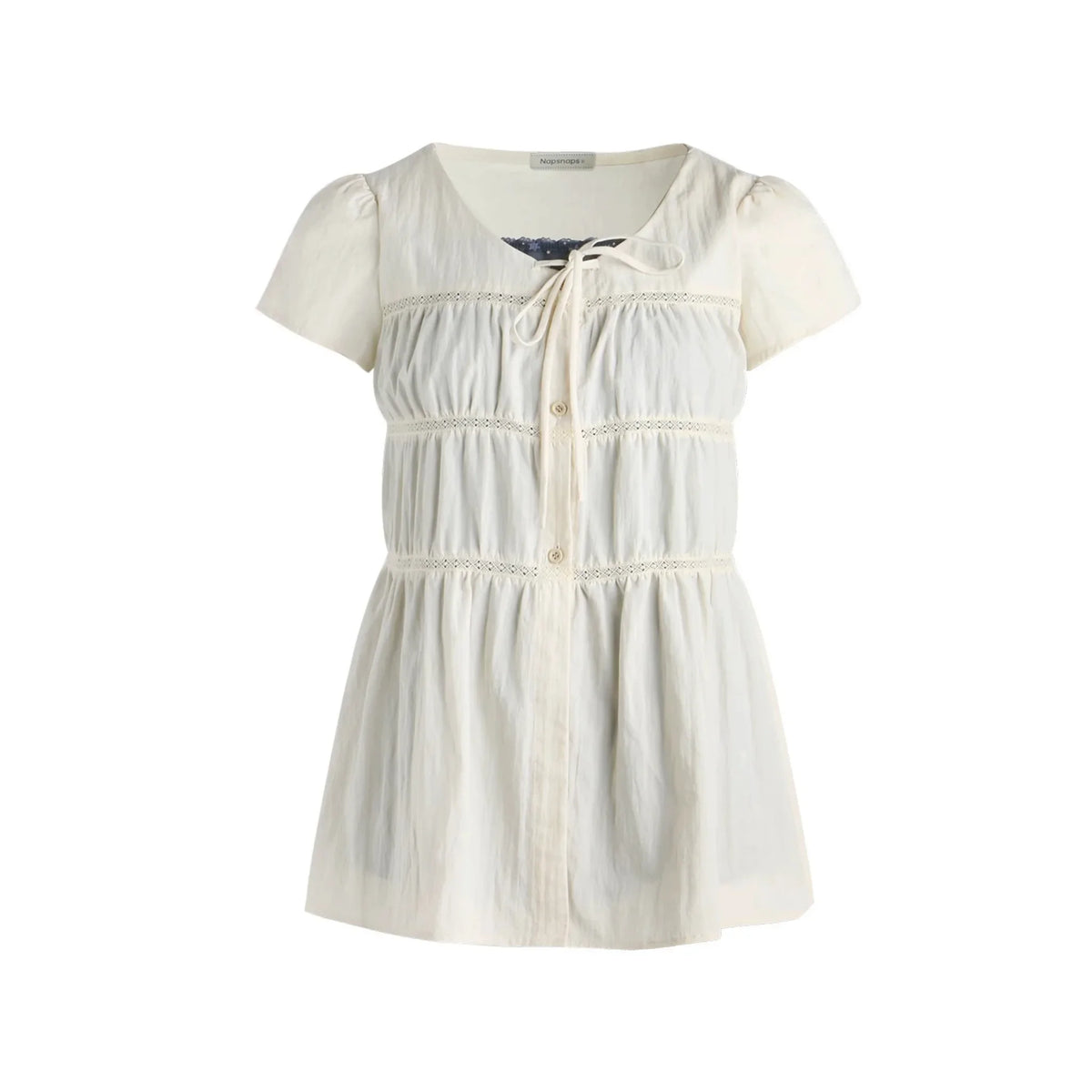 Star Print Layered-Look Short-Sleeve Shirt