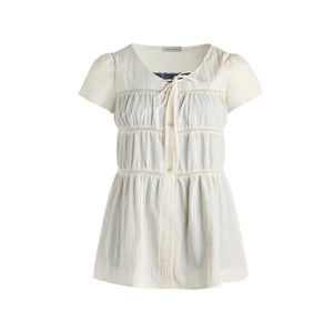 Star Print Layered-Look Short-Sleeve Shirt