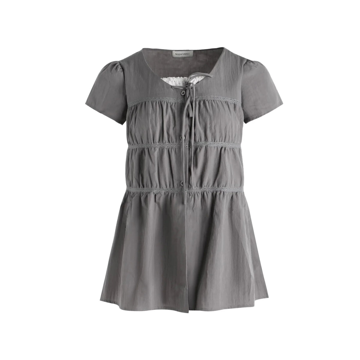 Star Print Layered-Look Short-Sleeve Shirt