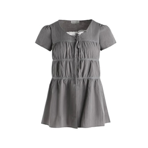 Star Print Layered-Look Short-Sleeve Shirt