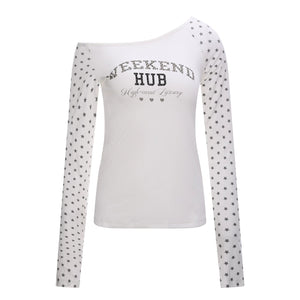 Star Print Off-Shoulder Blouse