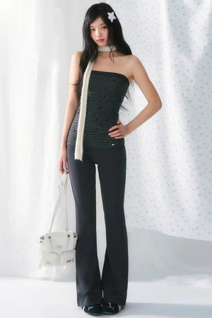 Star Print Striped Tube Top Set-Up