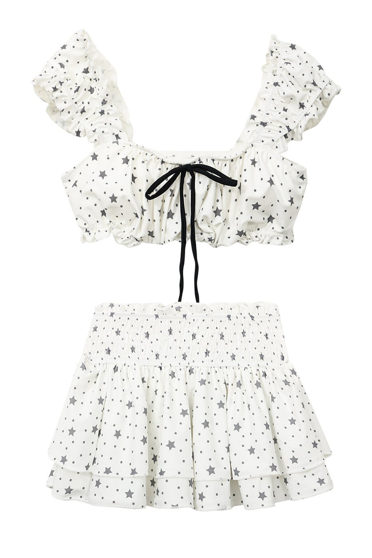 Star Print Two-Piece Swimsuit Set