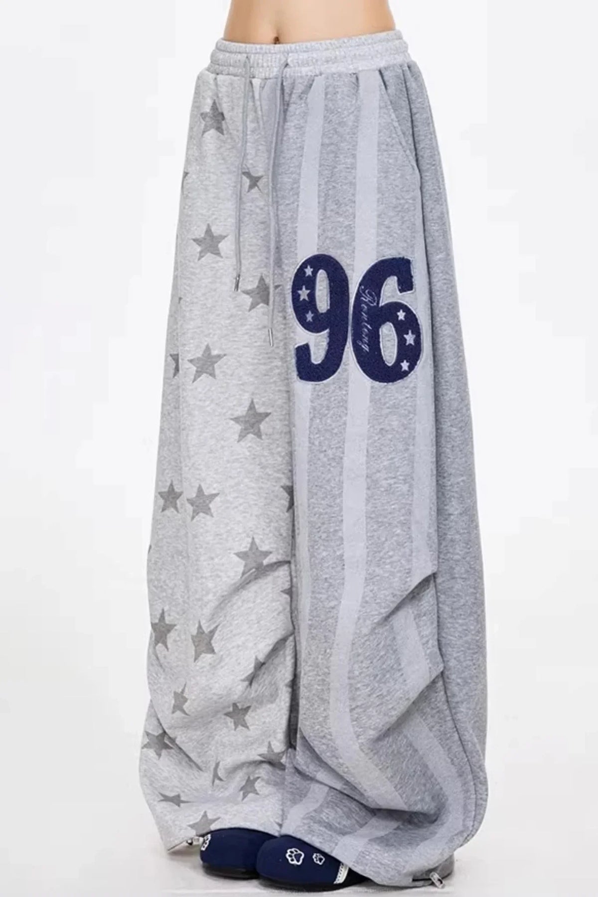 Star Print Wide-Leg Casual Pants