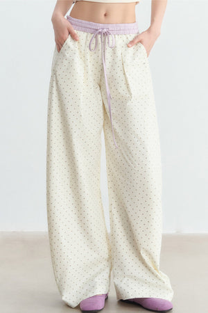 Star Print Wide Leg Pants