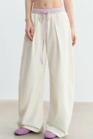 Star Print Wide Leg Pants