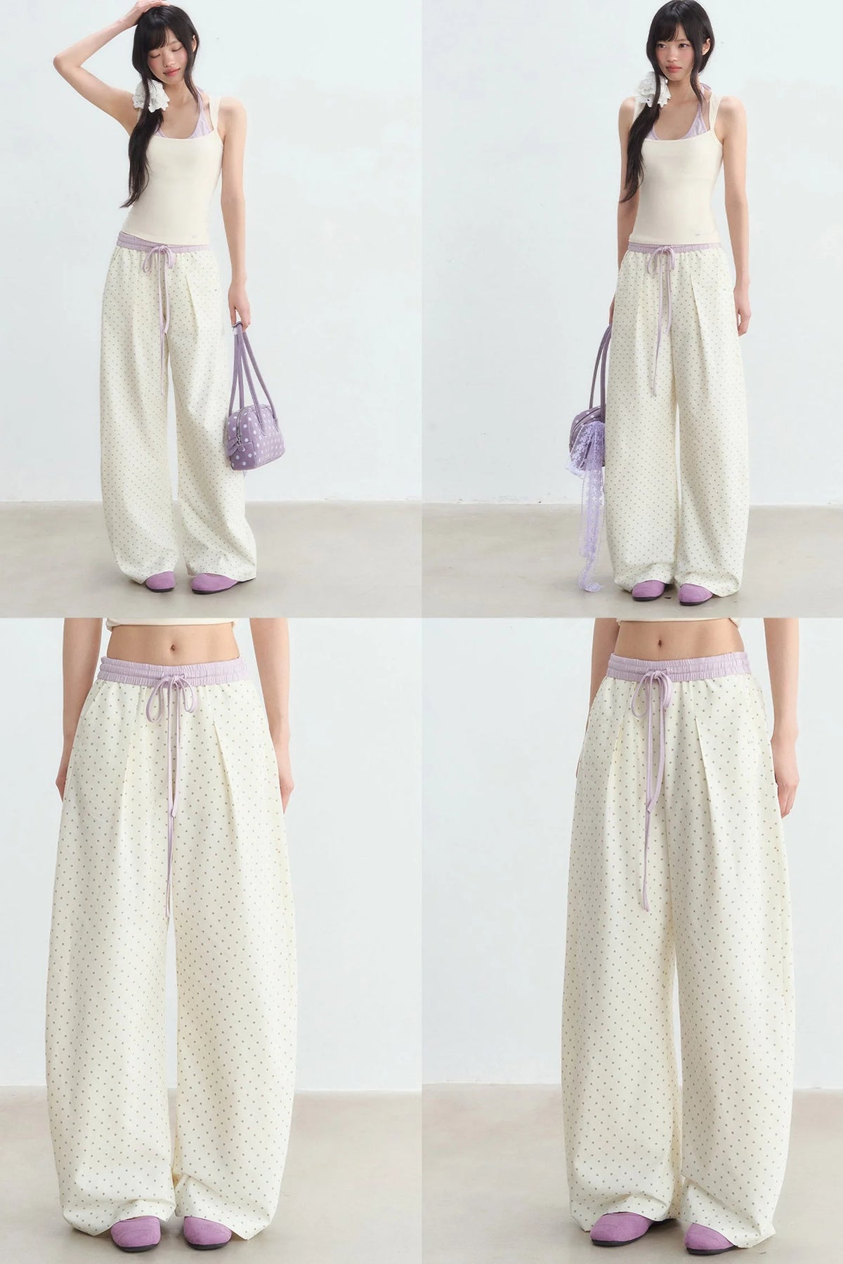 Star Print Wide Leg Pants