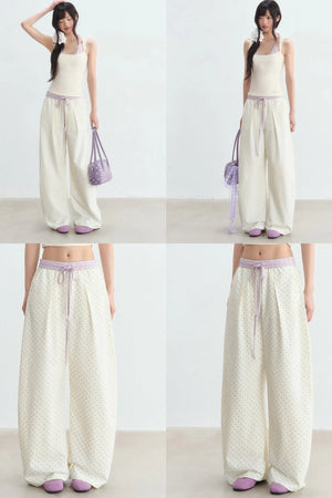 Star Print Wide Leg Pants