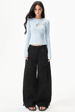 Star Rivet Deconstructed Pants