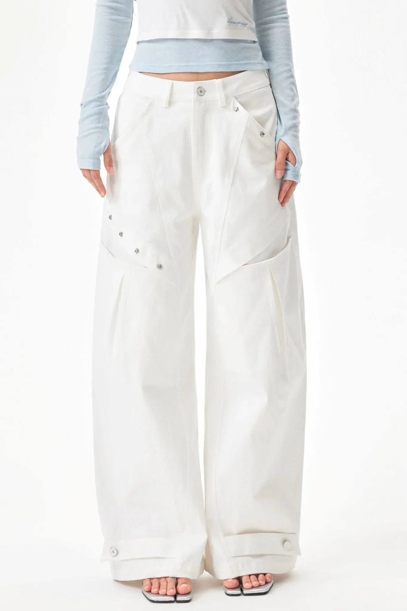 Star Rivet Deconstructed Pants