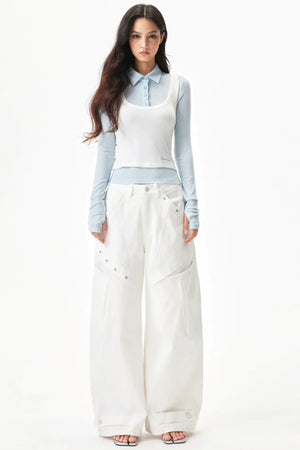 Star Rivet Deconstructed Pants