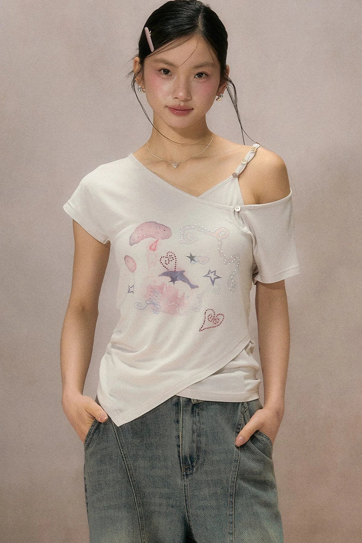 Starlight Dream Off-Shoulder T-Shirt