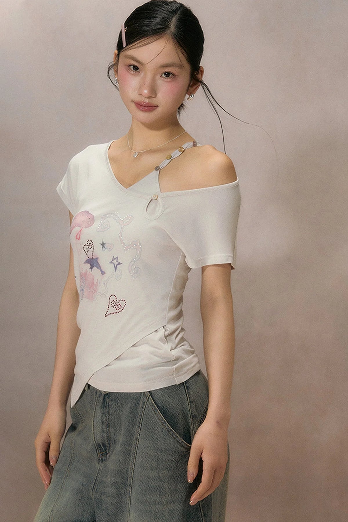 Starlight Dream Off-Shoulder T-Shirt