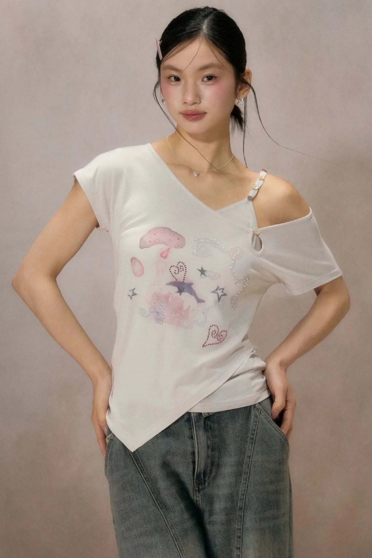 Starlight Dream Off-Shoulder T-Shirt