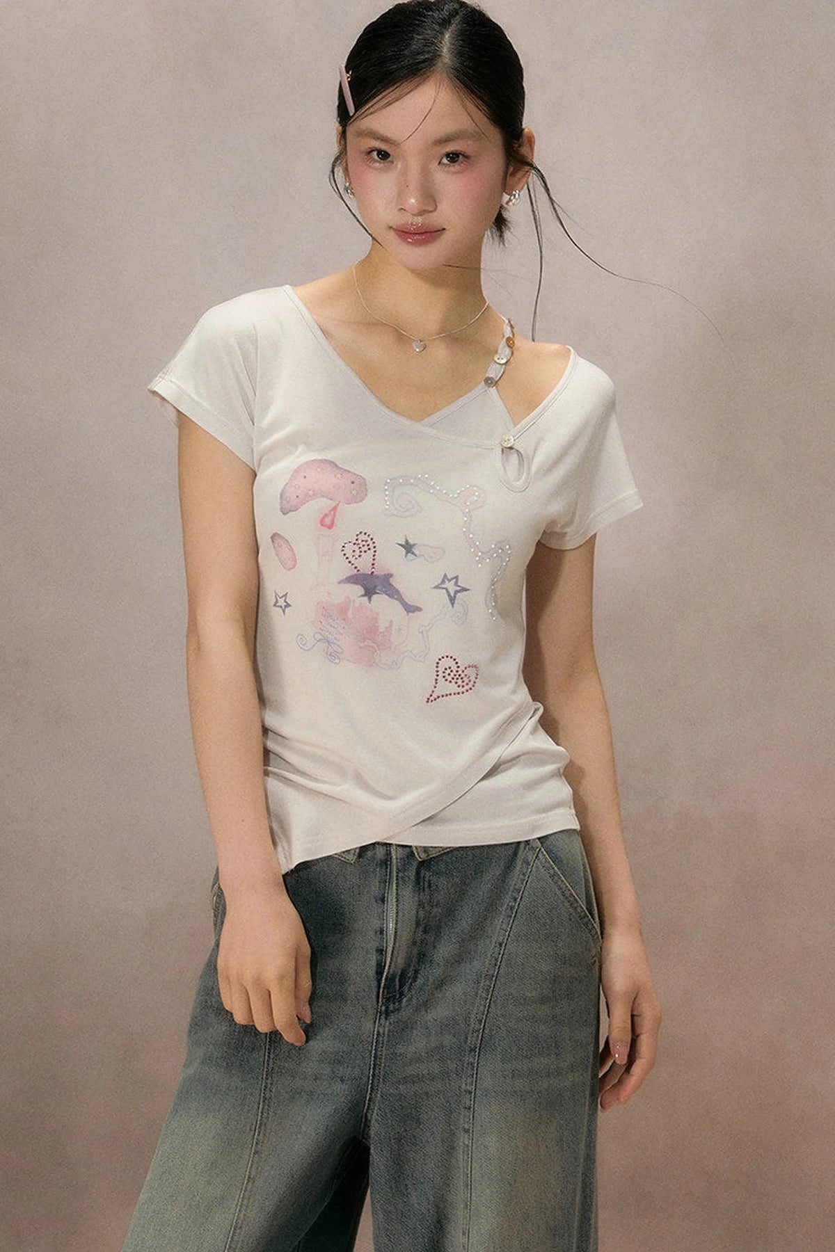 Starlight Dream Off-Shoulder T-Shirt