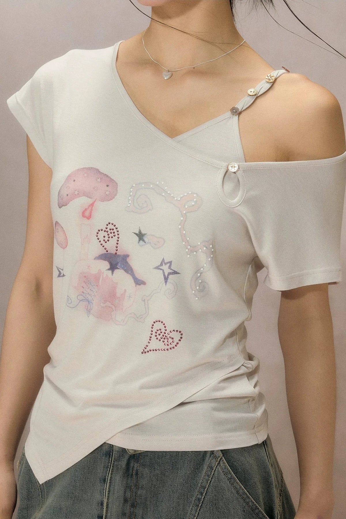Starlight Dream Off-Shoulder T-Shirt