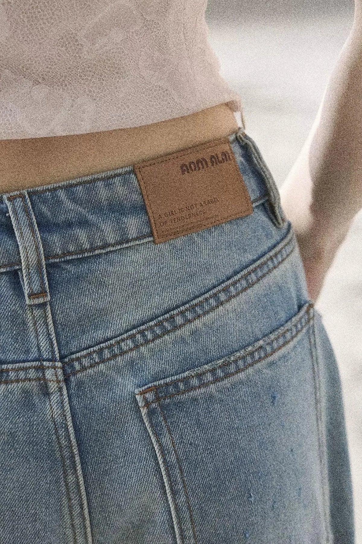 Starry Appliqué Denim Pants