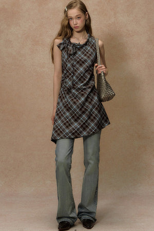 Starry Night Plaid Dress