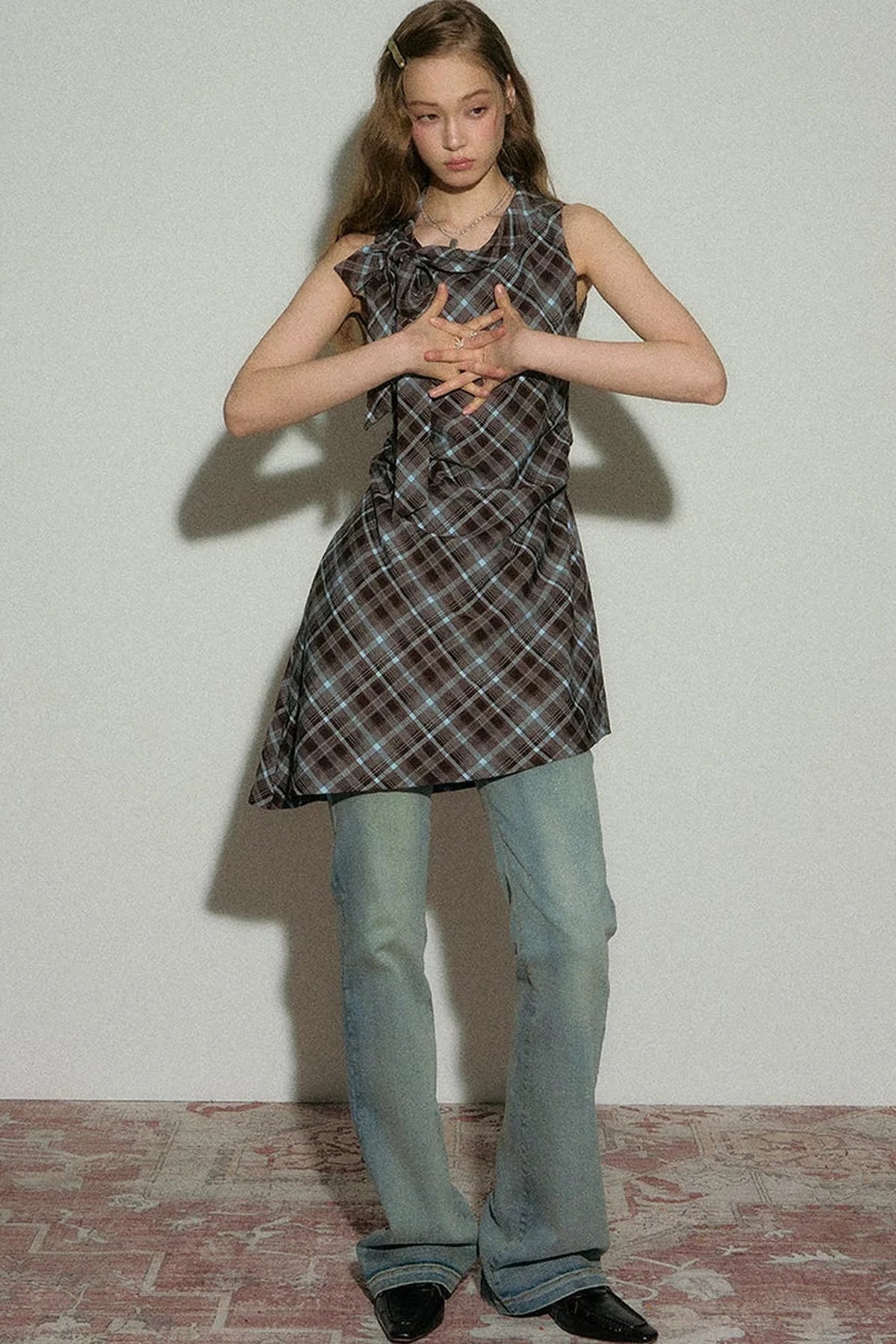 Starry Night Plaid Dress