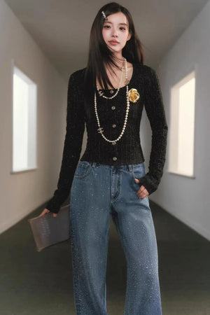 Starry Sky Rhinestone Jeans