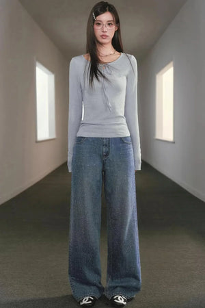 Starry Sky Rhinestone Jeans