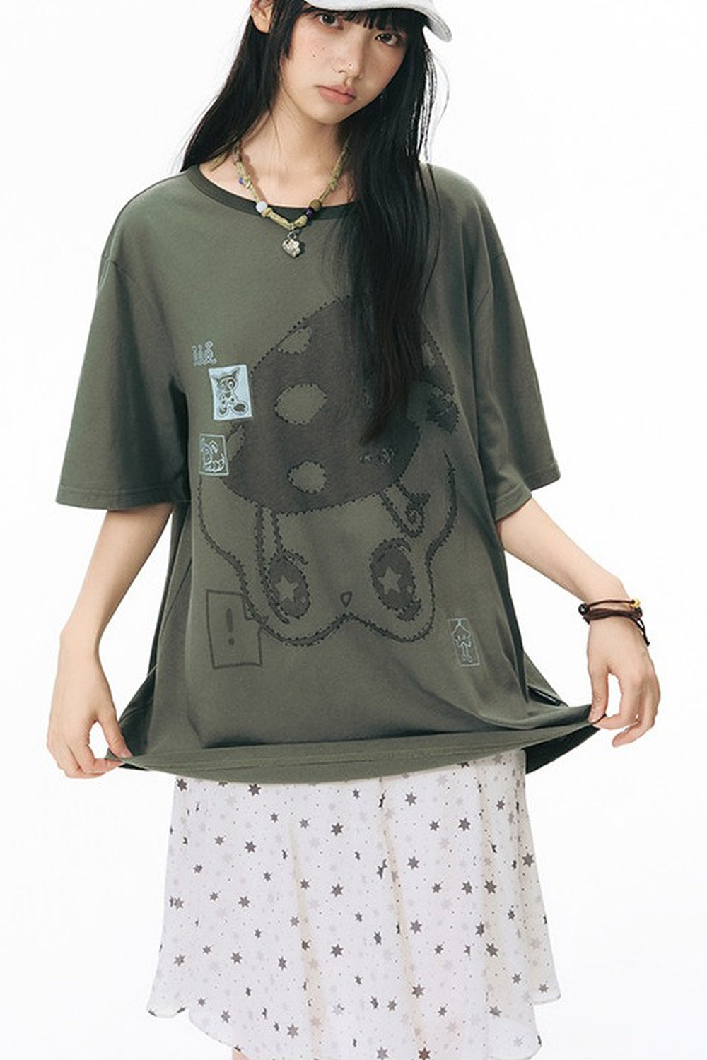 Starwii Printed Oversized Blouse