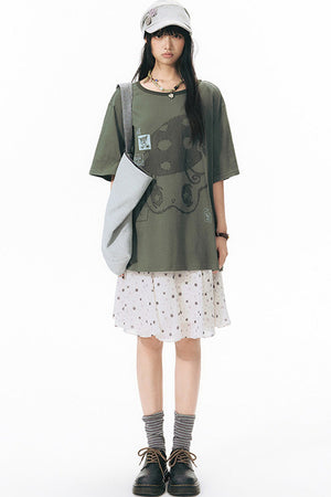 Starwii Printed Oversized Blouse