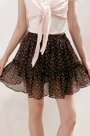 Staycation Floral Ruffle Skirt