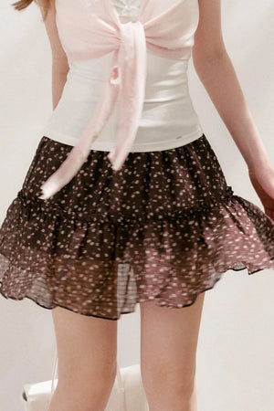 Staycation Floral Ruffle Skirt